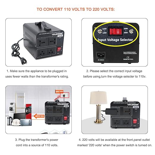 Yinleader 1000W Voltage Converter Transformer 1000 Watt Step Up/Down Converter - Image 3