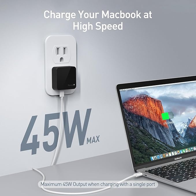 Nekmit Flat USB C Wall Charger, 47W Dual Ports USB C Charger Block, PPS Fast - Image 2