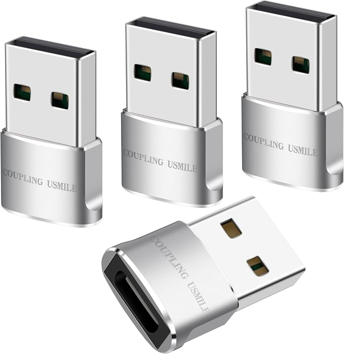 USB to USB C Adapter 4 packs for iPhone Fast Charging, Transfer and Type C OTG by Unknown