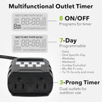 BN-LINK 7 Day Outdoor Heavy Duty Digital Programmable Timer, Outdoor Timer - Image 2
