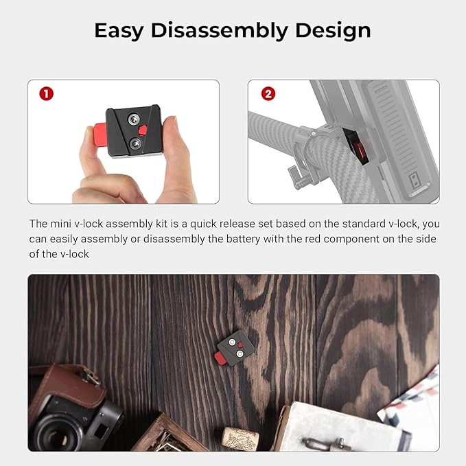 SmallRig Battery Plate with V-Lock Mount with Dual 15mm Rod Clamp Kit - Image 3