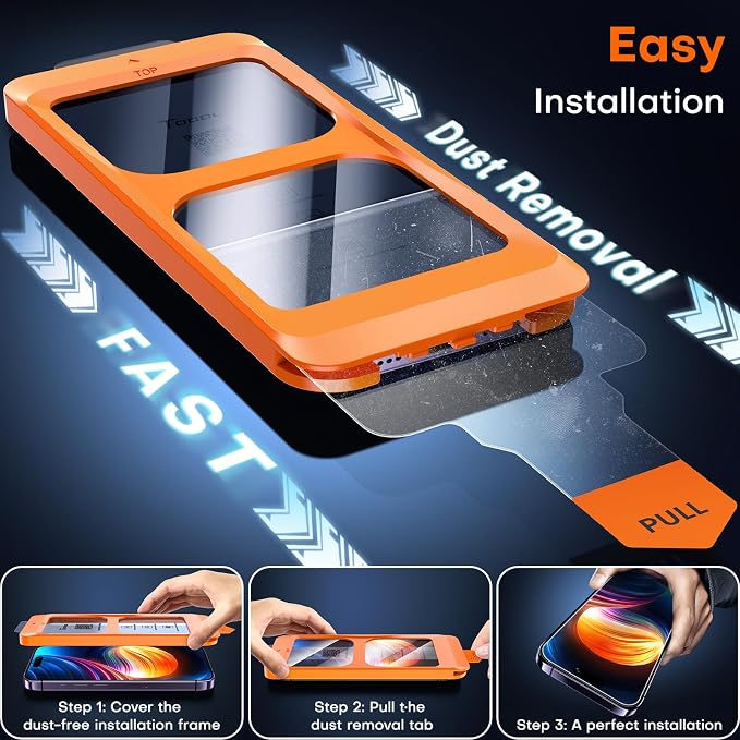 TOCOL for iPhone 14 Pro Max Screen Protector 9H Hardness Military Grade - Image 2