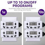 Fosmon 7 Day Digital Timers for Electrical Outlets, Indoor Plug-in Light Timers - Image 3