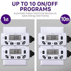 Fosmon 7 Day Digital Timers for Electrical Outlets, Indoor Plug-in Light Timers - Image 3