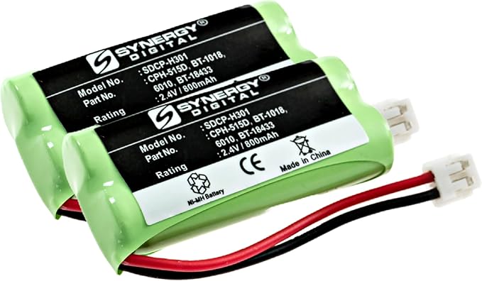 AT&T-Lucent BT8001 Cordless Phone Battery Combo-Pack Includes: 2 x SDCP-H301 by Synergy+Digital