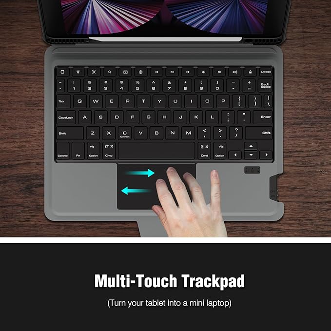 Nillkin iPad Air 13 inch Case Keyboard, Slide Camera Cover, iPad Pro 12.9 - Image 4