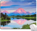 Snowy Mountains Lake Tree Mountains Mouse Pad, Landscape Mouse Pad Custom Design by DUADELI