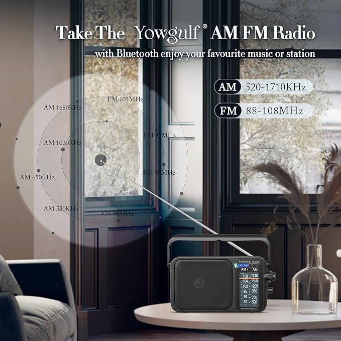 AM FM Radio with Best Reception, Battery Operated Radio or AC Power, Large Dial - Image 3