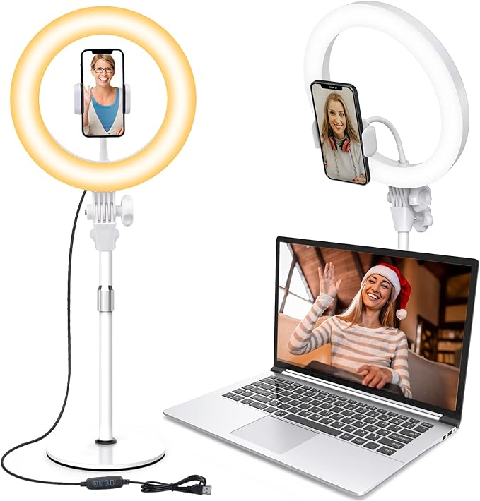Desktop Ring Light with Stand and Phone Holder, Zoom Lighting by Yarrashop