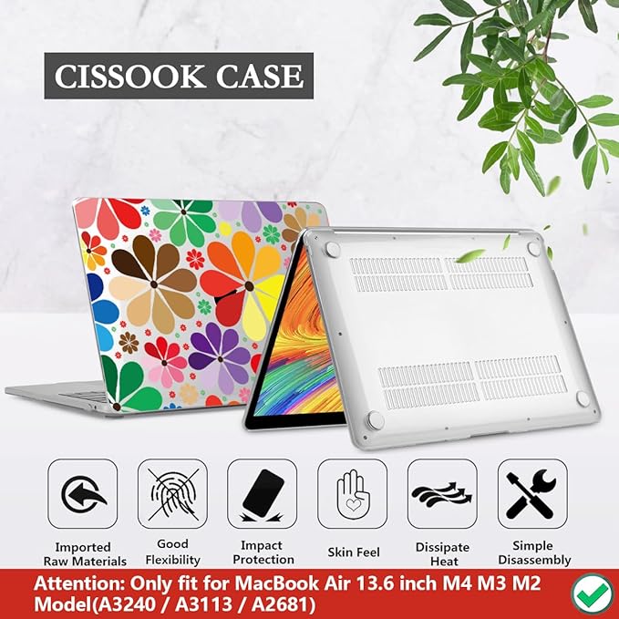CISSOOK Compatible with MacBook Air 13.6 inch Case 2025 2024 2023 2022 Release - Image 5