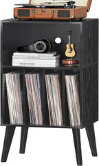 Lerliuo Record Player Stand, Mid-Century Vinyl Storage Cabinet Table by Lerliuo
