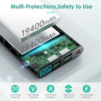 Portable Charger 38800mAh, LCD Display Power Bank, 5 USB Outputs Battery Pack - Image 2