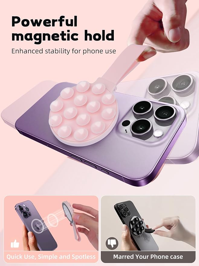 Magnetic Suction Phone Case Mount, Silicone Suction Cup Grip Stand - Image 6