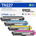 TN227 Toner Cartridge Set 4-Pack Black Color Replacement by KingKJInkToner