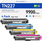 TN227 Toner Cartridge Set 4-Pack Black Color Replacement by KingKJInkToner
