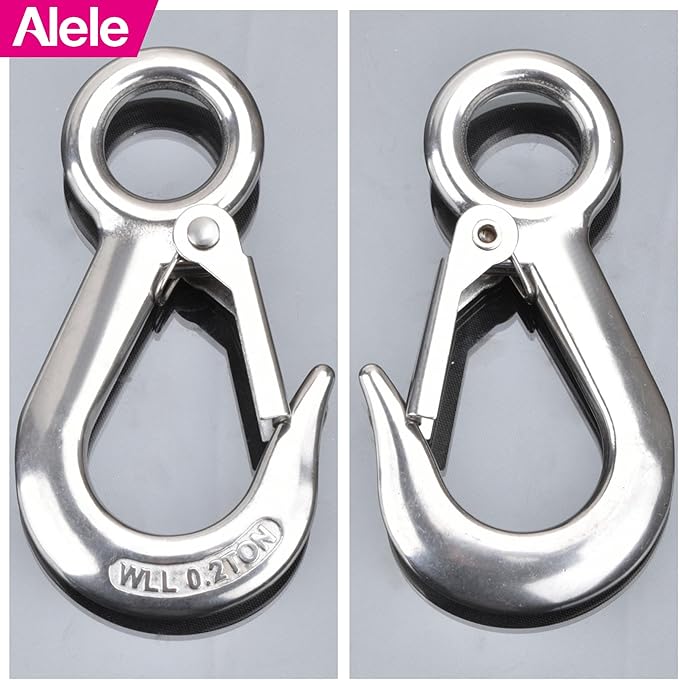 Alele Grab Hooks, Slip Hooks, 304 Stainless Steel Lifting Hook Rigging Accessory - Image 3