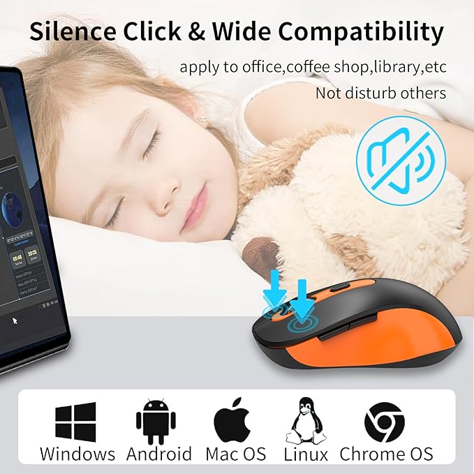 Wireless Mouse for Laptop, Chromebook, Silent Mouse - Image 3