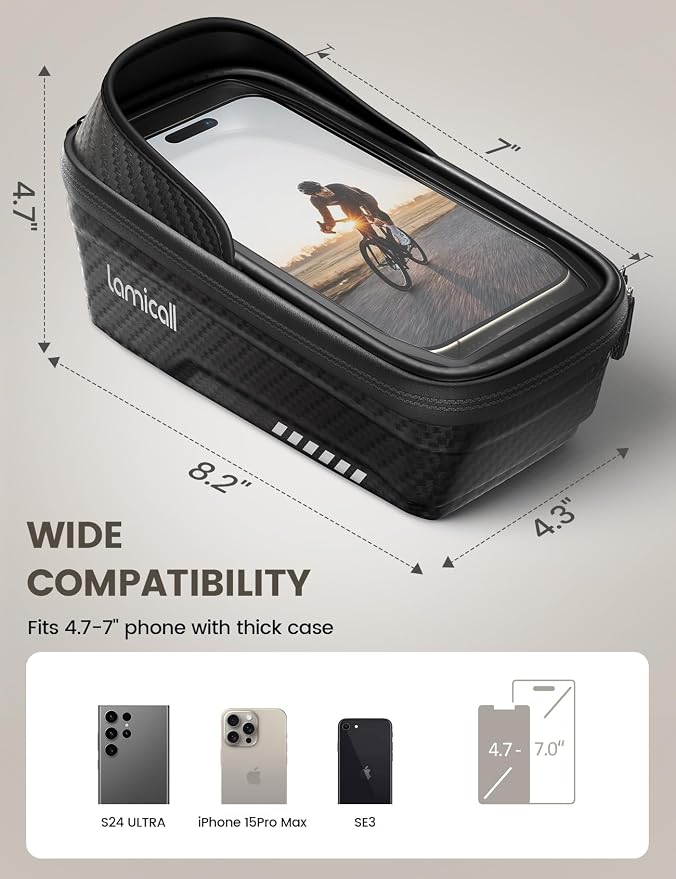 Lamicall 2 Pack Bike Frame Bag Waterproof - Image 6