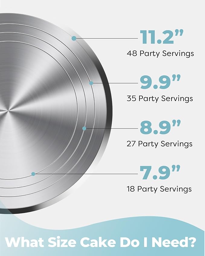 Kootek Aluminium Alloy Revolving Cake Stand 12 Inch Rotating Cake Turntable - Image 3