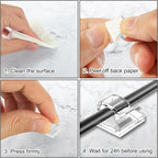 65Pcs Cable Clips, Adhesive Cable Organizer Cord Holder Wire Clip Wire - Image 5