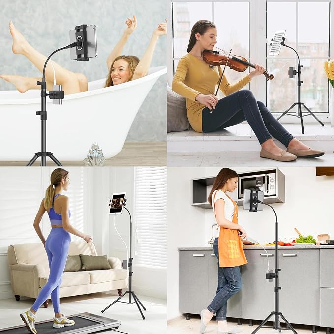 Tripod Stand for Ipad, Gooseneck 65-inch Floor Stand for Tablet, Floor Stand - Image 7