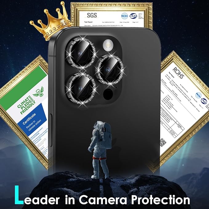 YWXTW Designed for iPhone 15 Pro/iPhone 15 Pro Max Camera Lens Protector Bling - Image 2
