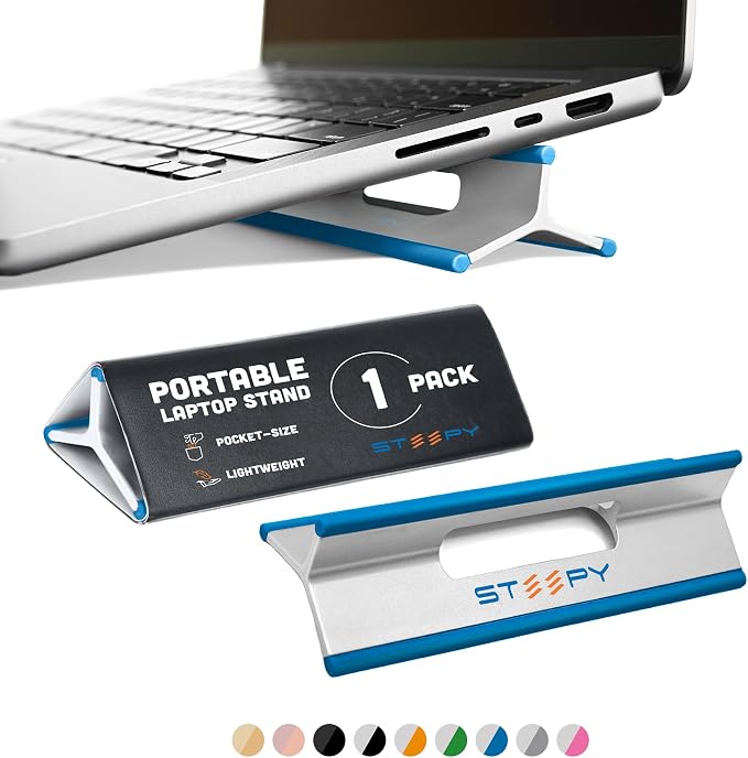 Steepy Portable Laptop Stand for Desk – Adjustable Height, & Portable Laptop by Steepy