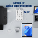 15 FT Flat Plug Surge Protector Power Strip, 11 Multiple AC Outlets - Image 7