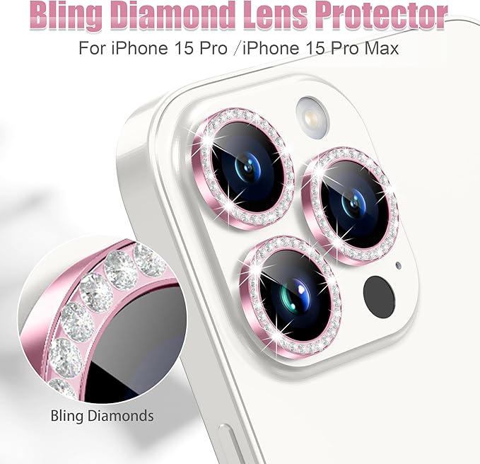 AGVEE 3+3 6 Pack for iPhone 15 Pro 6.1" / 15 Pro Max 6.7" Camera Lens Cover - Image 4