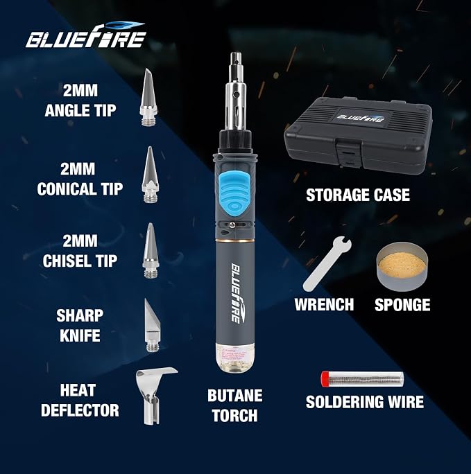 BLUEFIRE MRT-1117K Cordless Butane Soldering Iron Kit Portable Multi-Purpose - Image 2