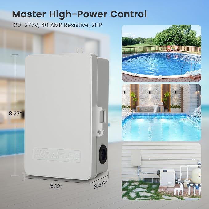 SURAIELEC Pool Timer, 7-Day Digital Pump Timer Switch, 40 AMP Heavy Duty - Image 7