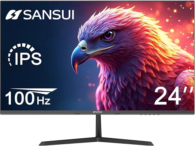SANSUI 24 inch Monitor, IPS Display FHD Computer Monitor, 100Hz Monitor VESA by SANSUI