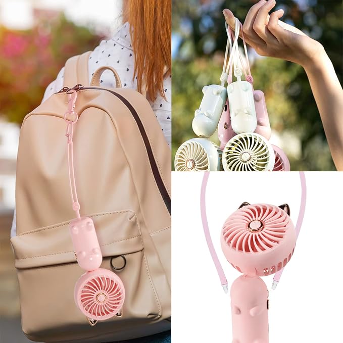 QearFun Handheld Lanyard Fan Portable, Mini Hand Held Fan - Image 6