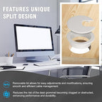 2" White Desk Grommet, JTemgle Plastic Cable Hole Cover Computer Table Cord - Image 4