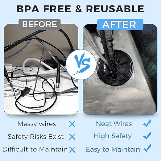 50 Pcs Cable Grommet, Snap Bushing 1/2" Mounting Diameter, Flexible - Image 5