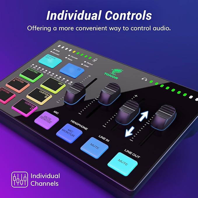 TONOR Audio Interface and Microphone Set, Podcast Equipment Bundle, USB Audio - Image 3