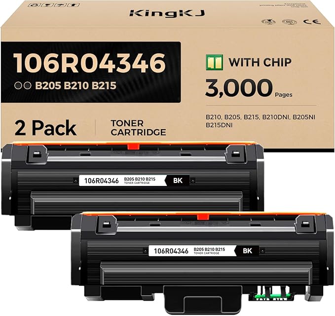 B205 B210 B215 High-Yield Toner Cartridge Black 2-Pack Replacement by KingKJInkToner