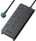 TROND 360° Rotating Flat Plug, Surge Protector Power Strip, 13AC Widely Spaced - Image 9