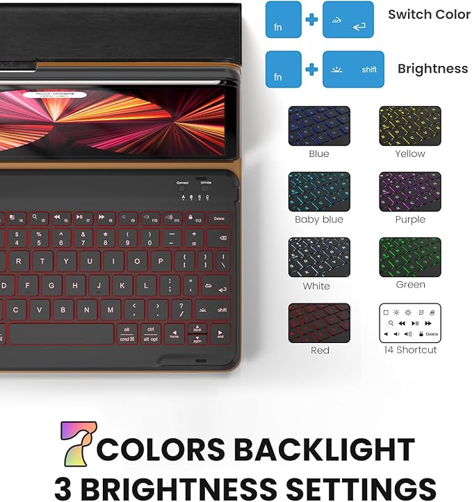 Leather Keyboard Case for iPad Air 5th 4th Generation 10.9 inch Pro 11 - Image 4