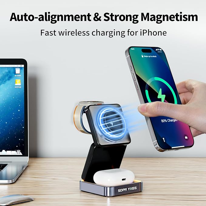 2025 Upgraded 3-in-1 Magnetic Wireless Charger, Charging Stand, Charging Station - Image 4