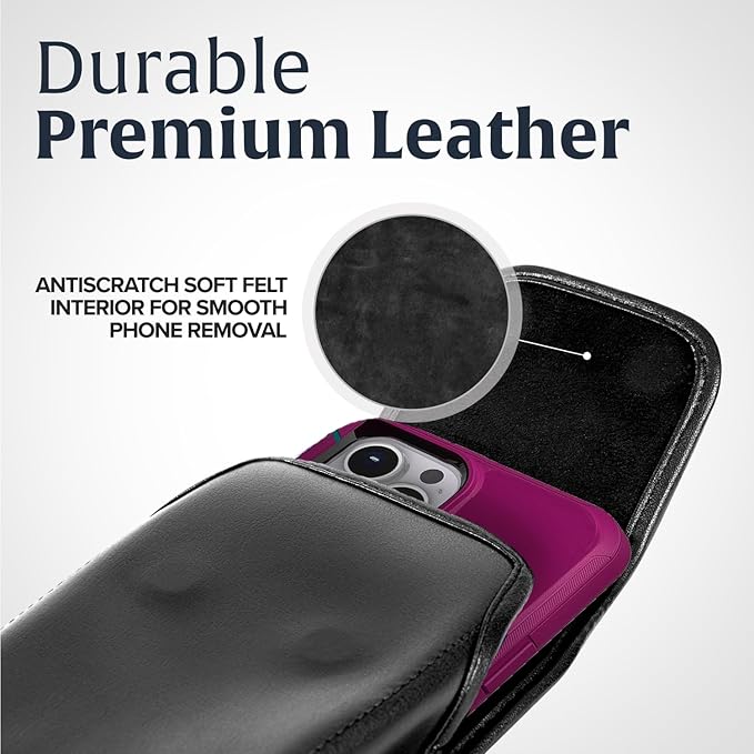 Turtleback Belt Holder for iPhone 16 Pro, 15 pro 14 Pro 13 Pro -Large- Fits - Image 4