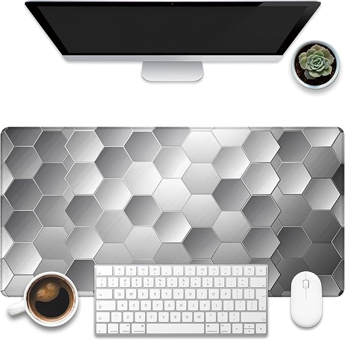 Large Gaming Mouse Pad for Desk, Sci-Fi Honeycomb Desk Pad, 31.5"x15.7" by KOAIWPAE