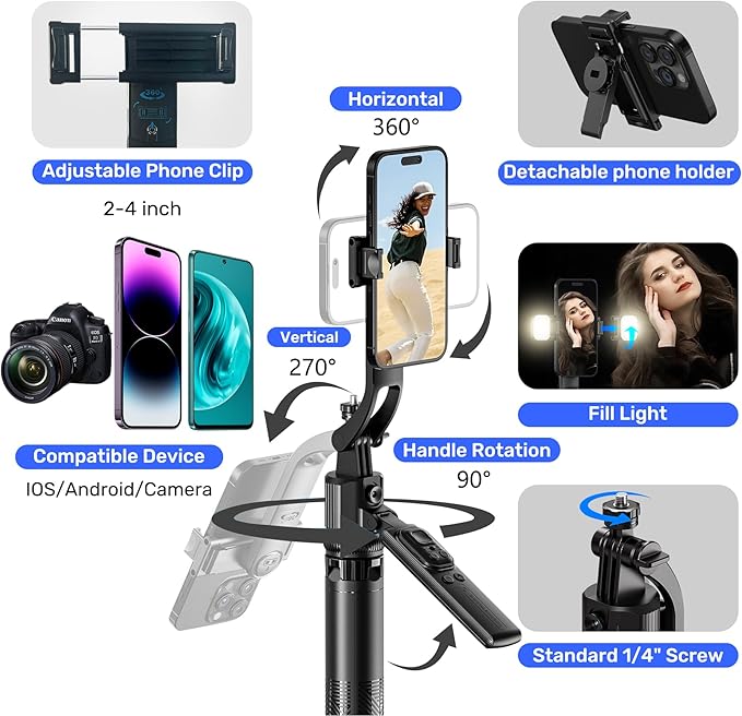 Auto Face Tracking Selfie Stick Tripod - Image 6