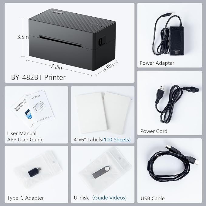 Label Printer, 4x6 Shipping Label Thermal Printer - Image 8
