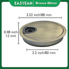 1 Pcs Desk Grommet 3-1/8" / 80 mm, Desk Cord Hole Cover, Cable Grommet Metal - Image 8