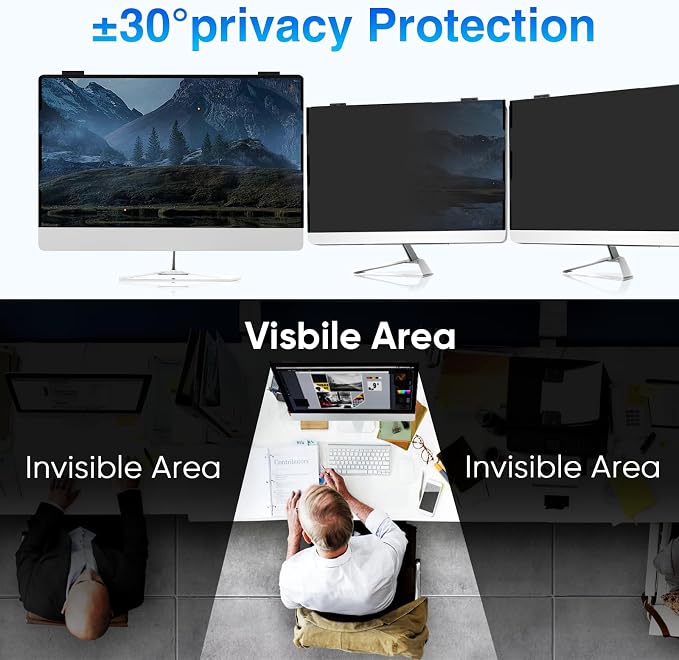 Magnetic Computer Privacy Screen, 27 Inch Removable Hanging Shield - Image 3