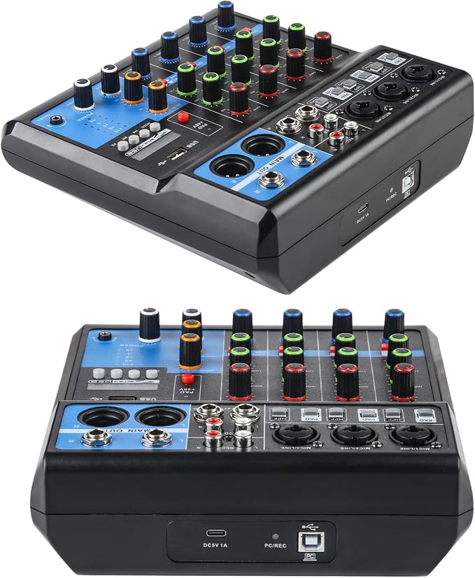 Dj Mixers 5 Channel Audio Mixer Sound Board - Image 7
