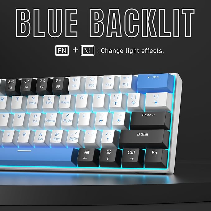60% Mechanical Gaming Keyboard, Mixed Color Keycaps Gaming Keyboard - Image 4