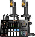 MAONO Podcast Equipment Bundle for 2: Audio Interface Mixer by MAONO