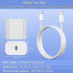 iPhone Fast Charger, 2 Pack PD USB C Wall Charger Block Plug - Image 6